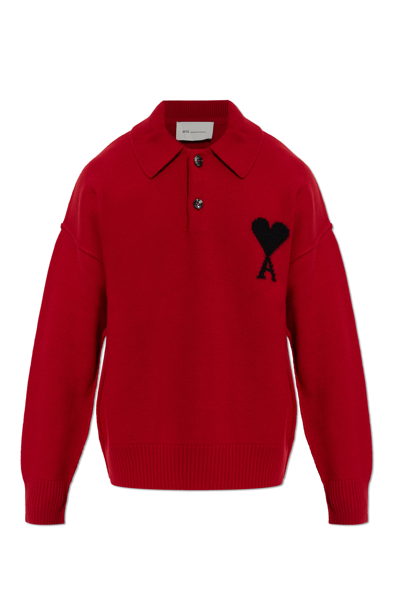 Red Wool long-sleeve polo Ami Alexandre Mattiussi - Vitkac AS